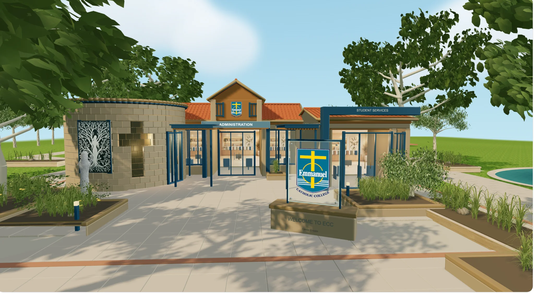 The welcome entrance in Career Empire’s 3D world