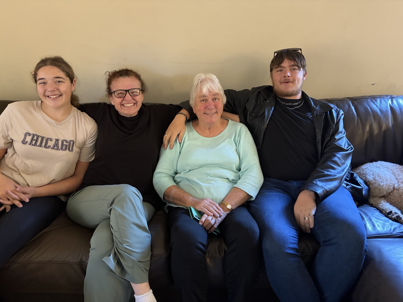 Family on the sofa